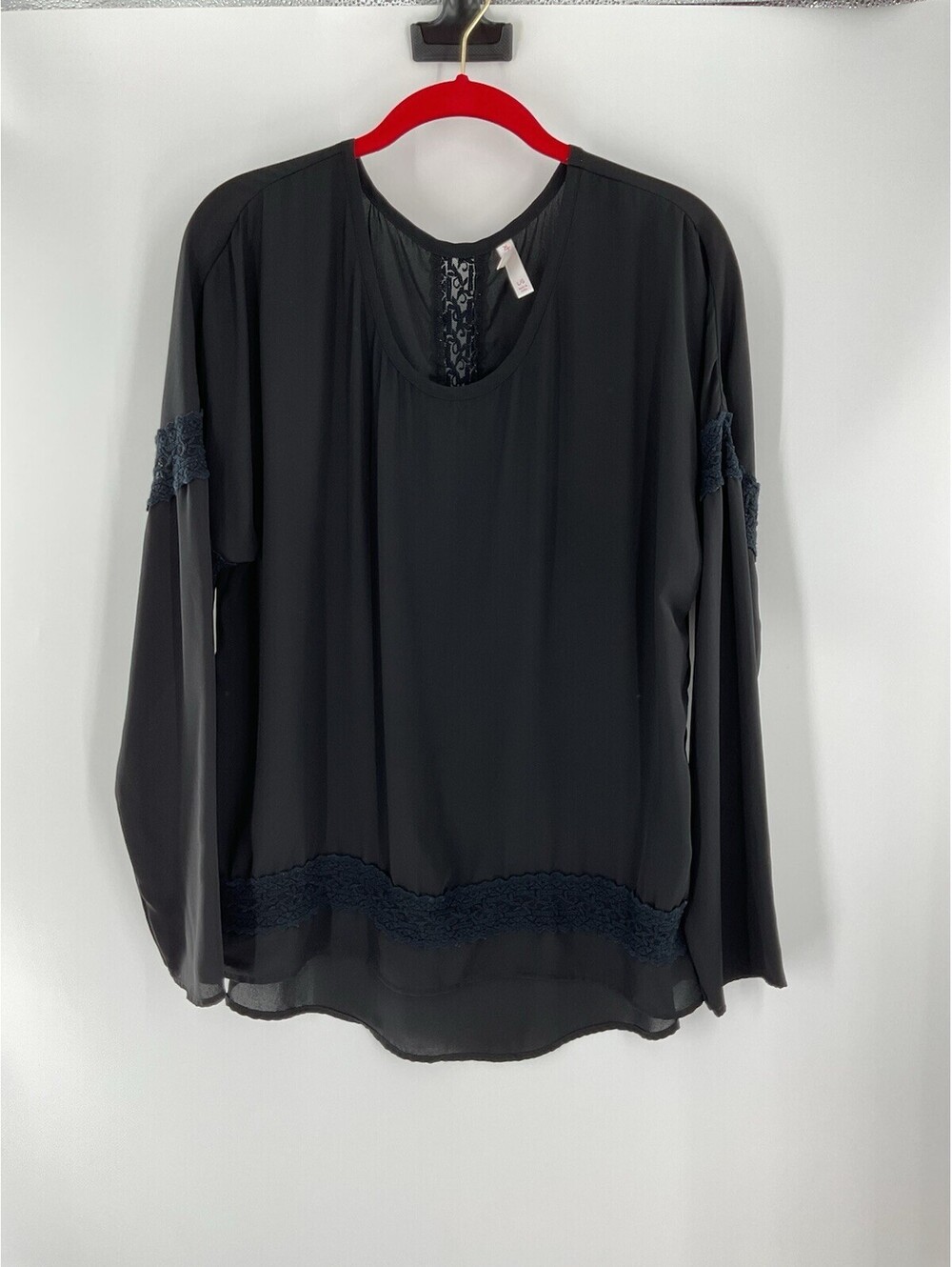 Xhilaration Women’s Size Large Black Blouse Relaxed Fit 114